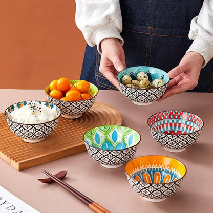 Boho Blossom Porcelain Bowl Set – 6 Pieces 6 Pack by Simple Homes