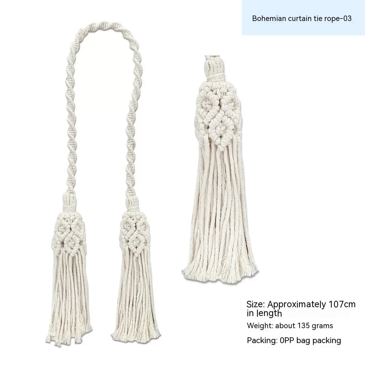 Boho Embrace – Handwoven Curtain Tiebacks Bohemian Curtain Bandage 03 by Simple Homes