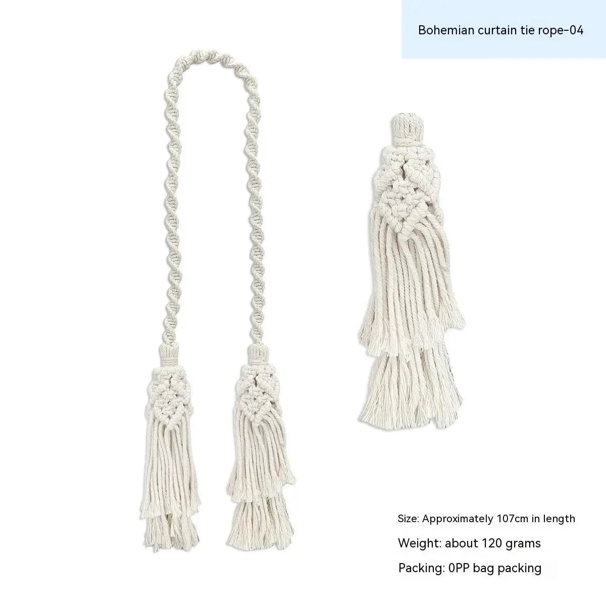 Boho Embrace – Handwoven Curtain Tiebacks Bohemian Curtain Bandage 04 by Simple Homes