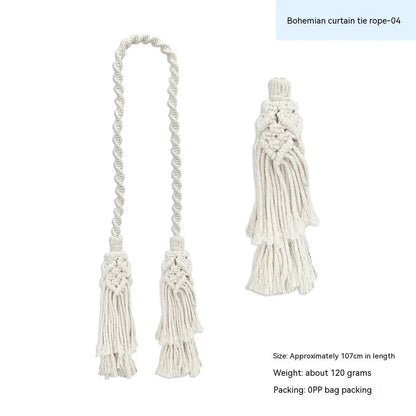 Boho Embrace – Handwoven Curtain Tiebacks Bohemian Curtain Bandage 04 by Simple Homes