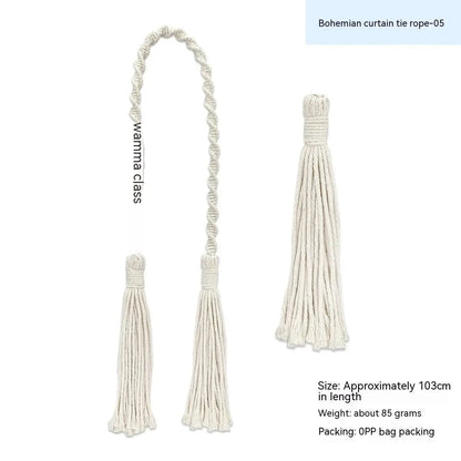Boho Embrace – Handwoven Curtain Tiebacks Bohemian Curtain Bandage 05 by Simple Homes