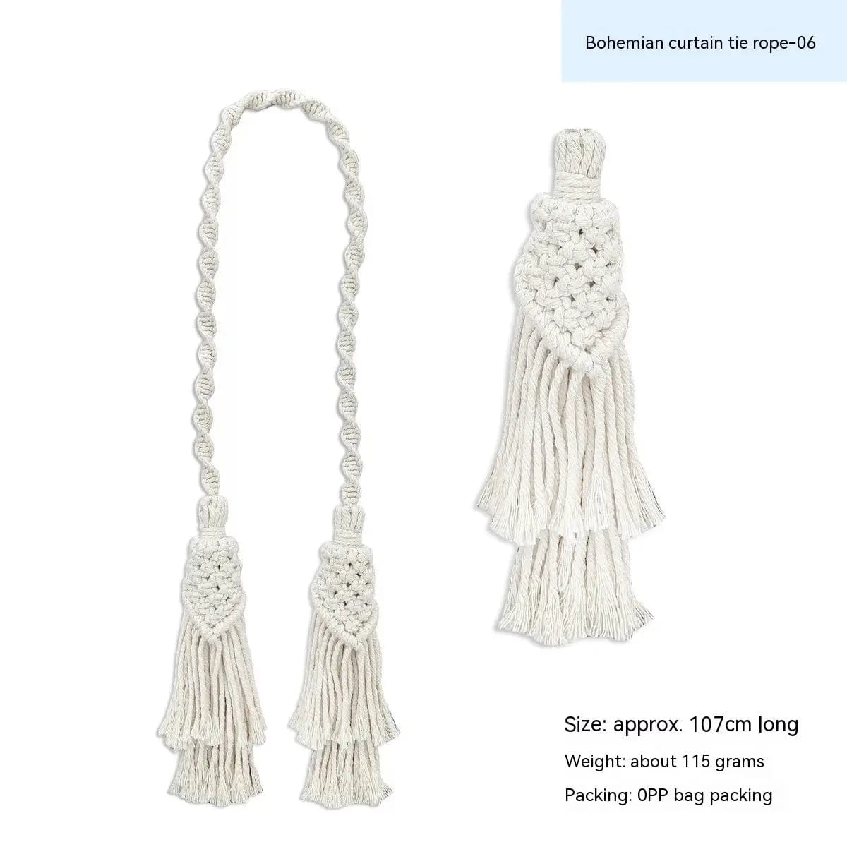 Boho Embrace – Handwoven Curtain Tiebacks Bohemian Curtain Bandage 06 by Simple Homes