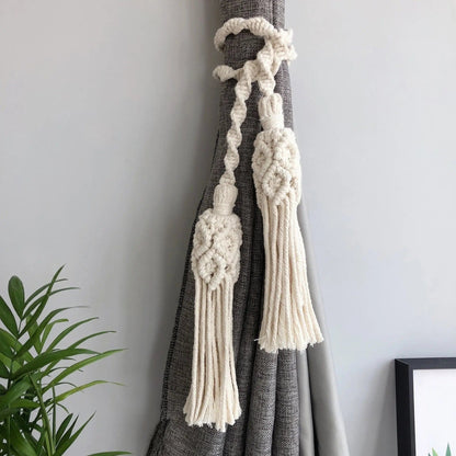 Boho Embrace – Handwoven Curtain Tiebacks by Simple Homes