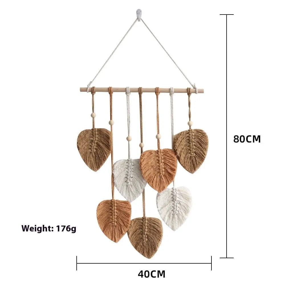Boho Leaf Weave Wall Hanging A Style Khaki / As Shown In The Picture by Simple Homes