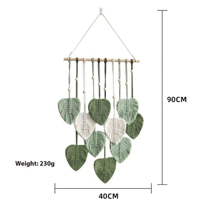 Boho Leaf Weave Wall Hanging B Type Army Green / As Shown In The Picture by Simple Homes