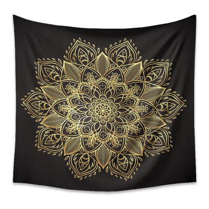 Boho Mandala Wall Tapestry – Rectangular Polyester Hanging Art D / Without velvet / 73x95CM by Simple Homes