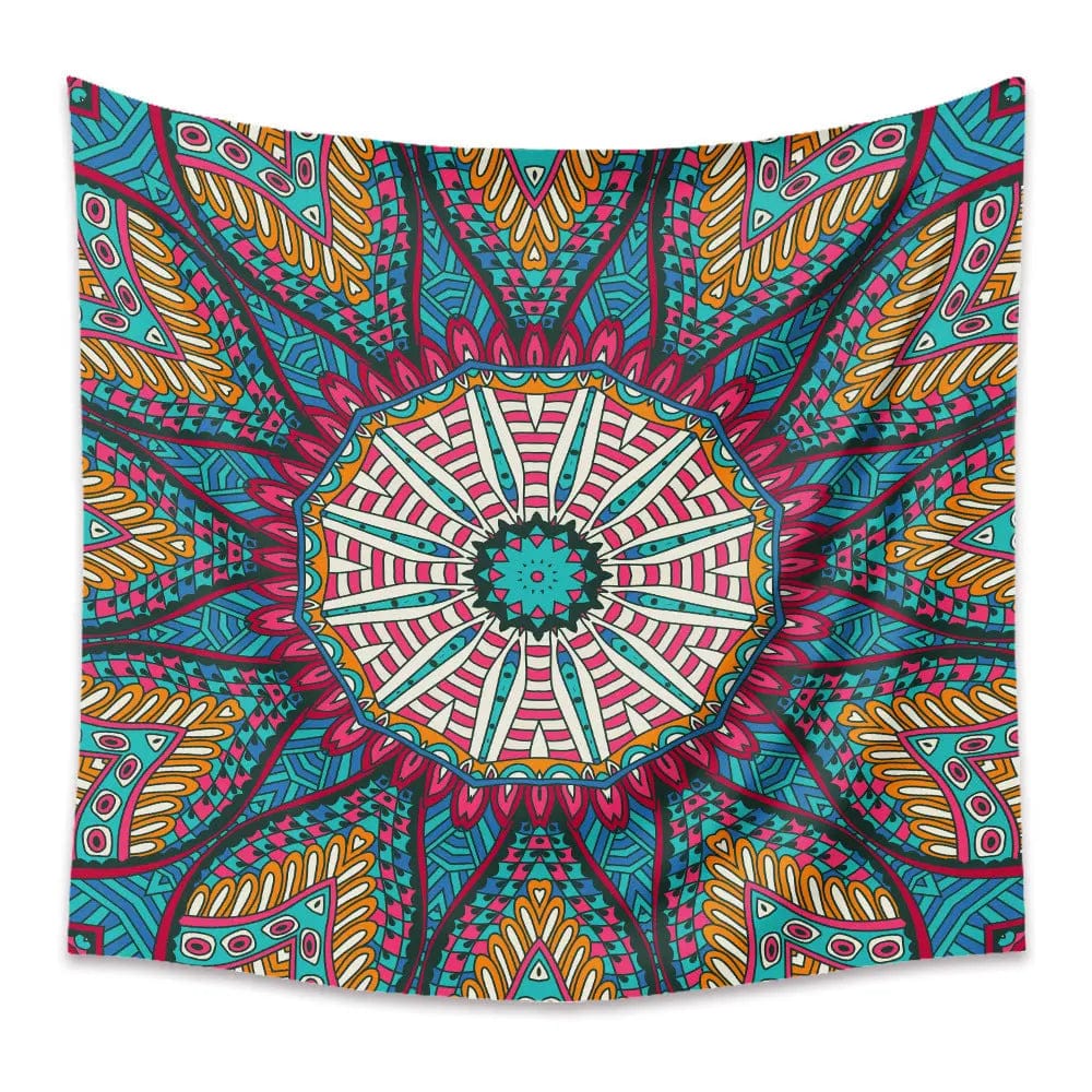 Boho Mandala Wall Tapestry – Rectangular Polyester Hanging Art E / Without velvet / 73x95CM by Simple Homes