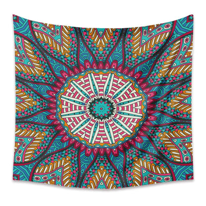 Boho Mandala Wall Tapestry – Rectangular Polyester Hanging Art E / Without velvet / 73x95CM by Simple Homes