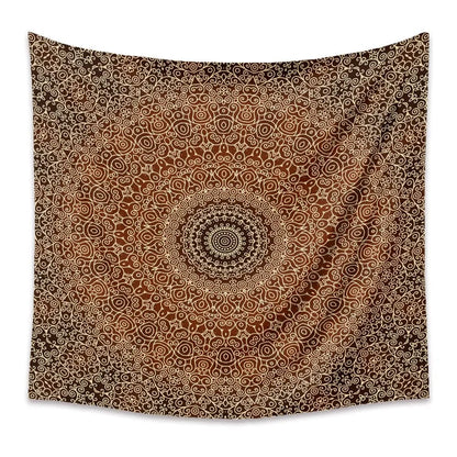 Boho Mandala Wall Tapestry – Rectangular Polyester Hanging Art H / Without velvet / 73x95CM by Simple Homes