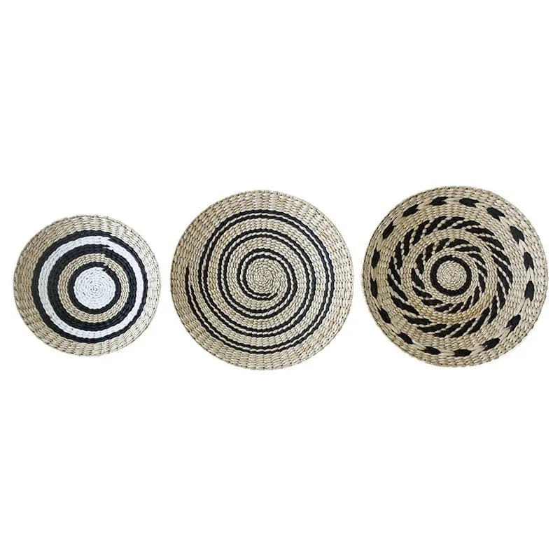 Boho Woven Wall Art Set- Handmade Rattan & Macrame Decor by Simple Homes