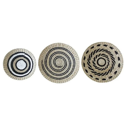 Boho Woven Wall Art Set- Handmade Rattan & Macrame Decor by Simple Homes