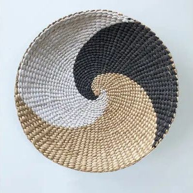 Boho Woven Wall Art Set- Handmade Rattan & Macrame Decor Style 16 / Diameter 20cm by Simple Homes