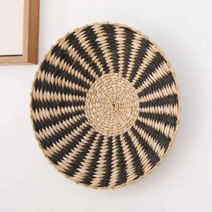 Boho Woven Wall Art Set- Handmade Rattan & Macrame Decor Style 19 / Diameter 20cm by Simple Homes