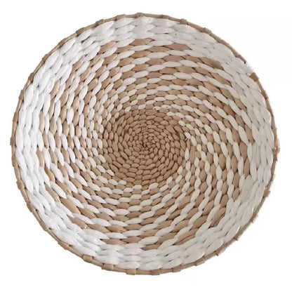 Boho Woven Wall Art Set- Handmade Rattan & Macrame Decor Style 38 / Diameter 20cm by Simple Homes