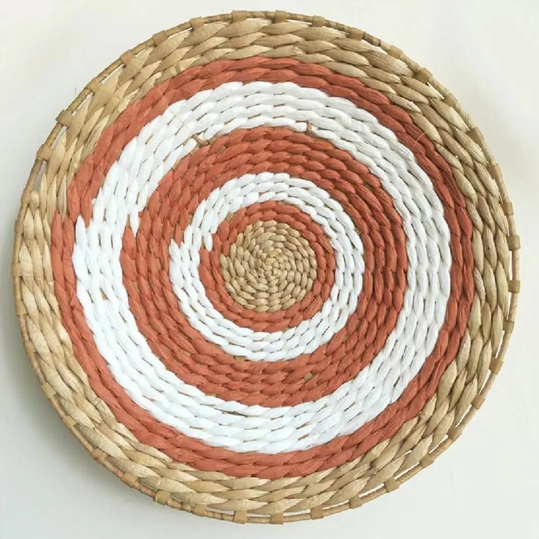 Boho Woven Wall Art Set- Handmade Rattan & Macrame Decor Style 39 / Diameter 20cm by Simple Homes