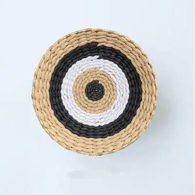 Boho Woven Wall Art Set- Handmade Rattan & Macrame Decor Style 4 / Diameter 20cm by Simple Homes
