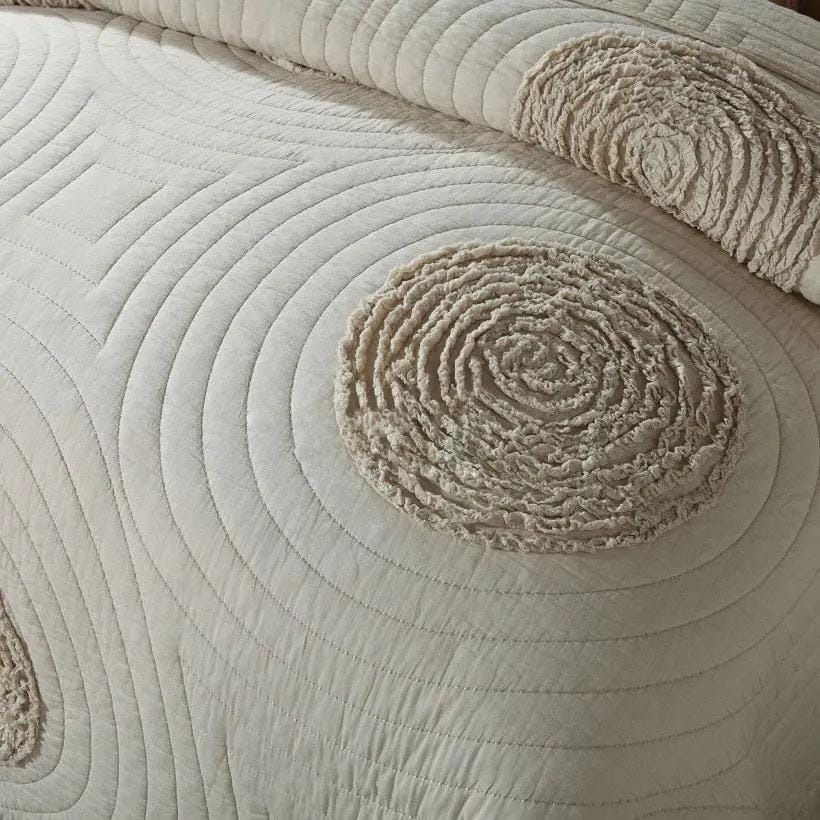 Botanical Whisper – Pure Cotton Quilted 3-Piece Bedding Set by Simple Homes