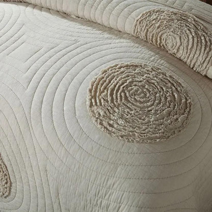 Botanical Whisper – Pure Cotton Quilted 3-Piece Bedding Set by Simple Homes