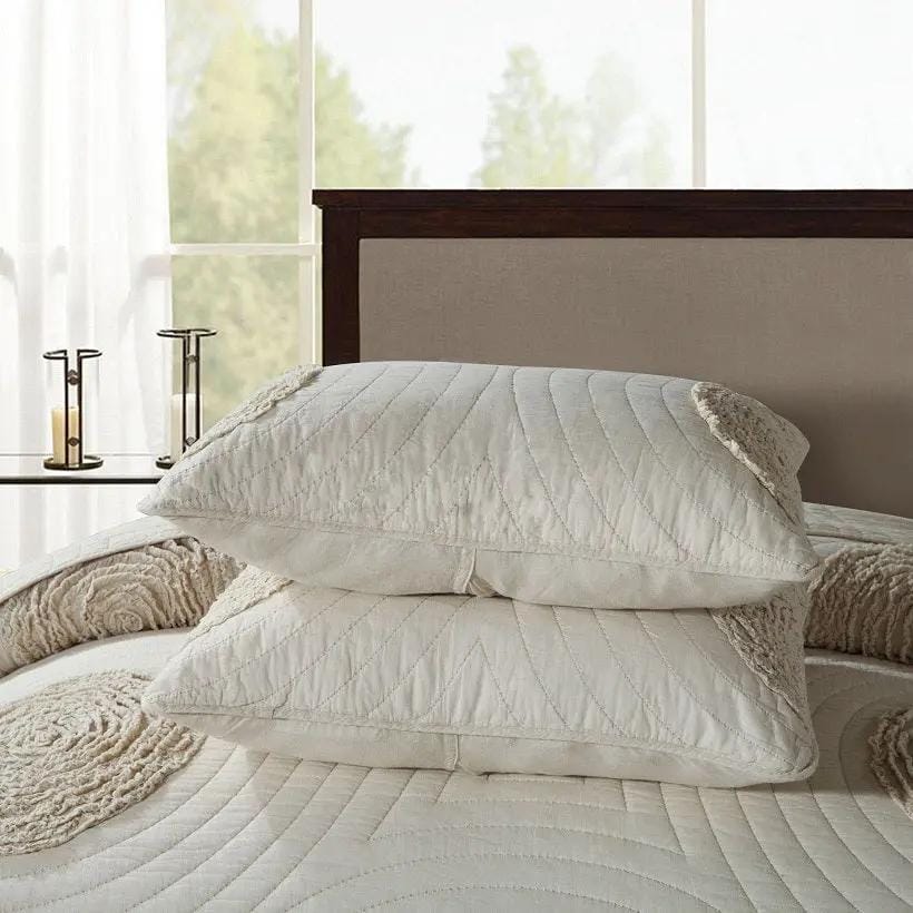 Botanical Whisper – Pure Cotton Quilted 3-Piece Bedding Set by Simple Homes