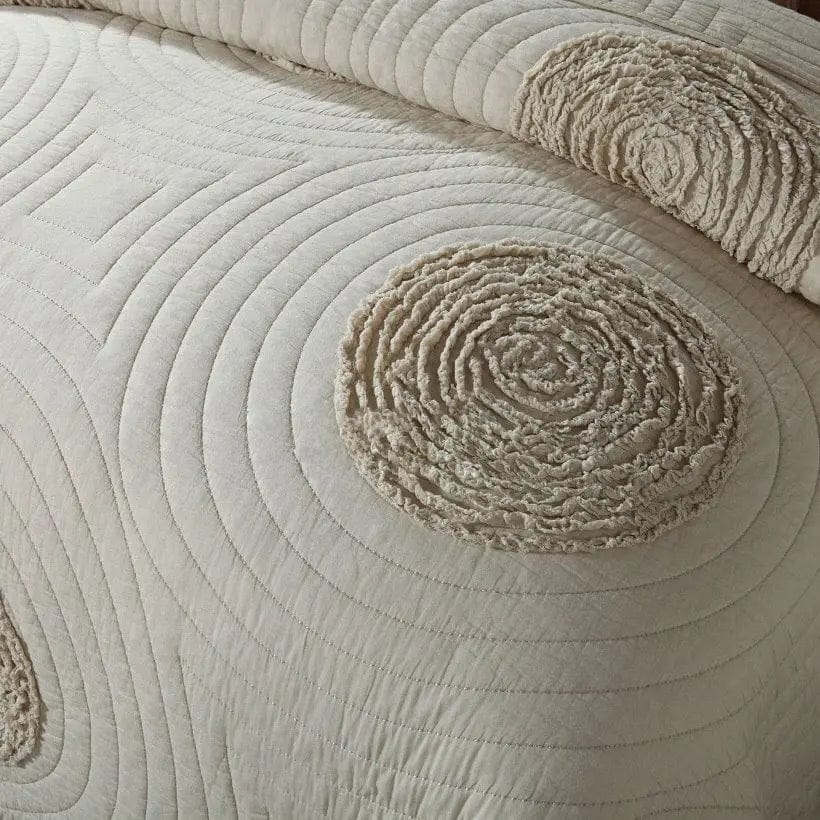 Botanical Whisper – Pure Cotton Quilted 3-Piece Bedding Set by Simple Homes