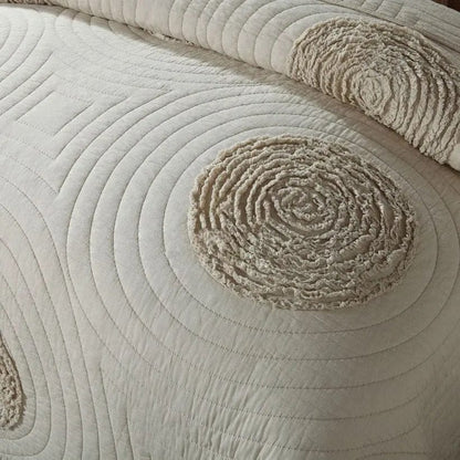 Botanical Whisper – Pure Cotton Quilted 3-Piece Bedding Set by Simple Homes