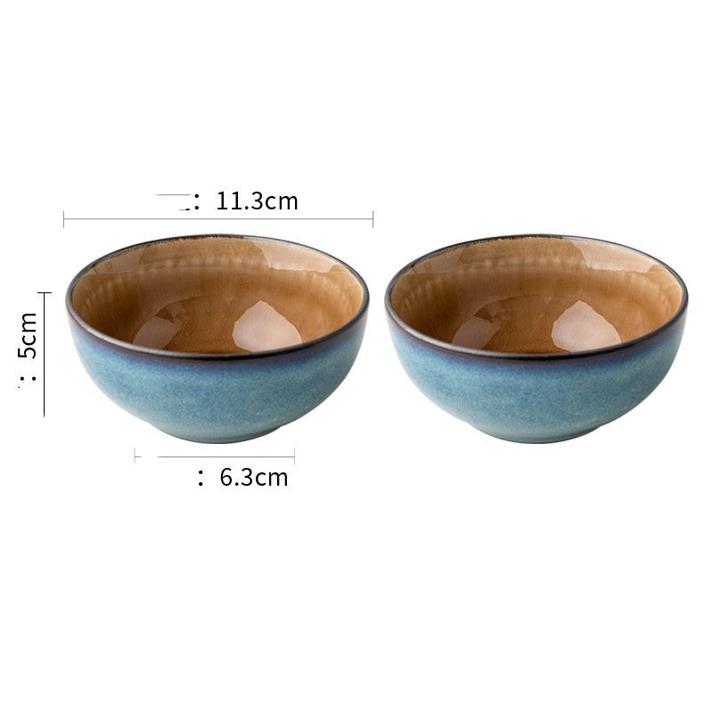 Retro Glazed Ceramic Bowl – Japanese Porcelain Noodle, Salad & Soup Bowl