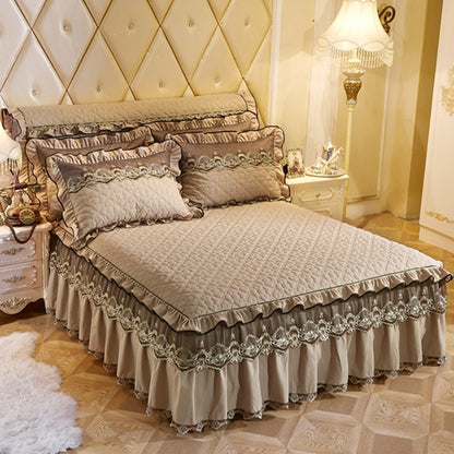 Elegant Skirted Non-Slip Bed Cover Set