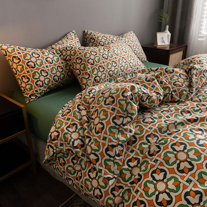 CozyPure Cotton Fitted Sheet Quilt Set