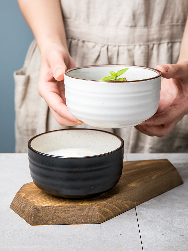 Monotone Ceramic Rice Bowel- Modern Japanese Style