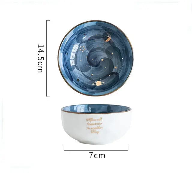 Celeste Ceramic Bowl Set-Galaxy Inspired Design Blue by Simple Homes