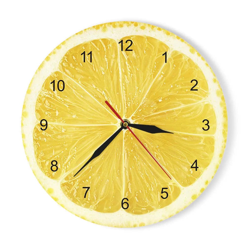 Citrus Slice Acrylic Wall Clock – Fresh Fruit-Inspired Modern Decor Yellow / 30x30cm by Simple Homes