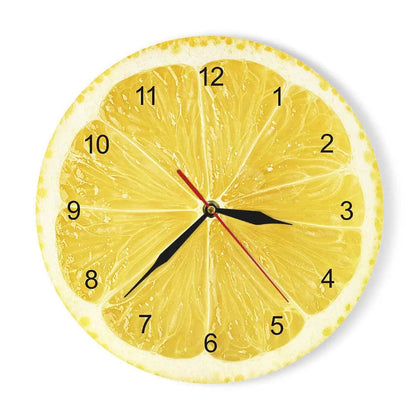 Citrus Slice Acrylic Wall Clock – Fresh Fruit-Inspired Modern Decor Yellow / 30x30cm by Simple Homes