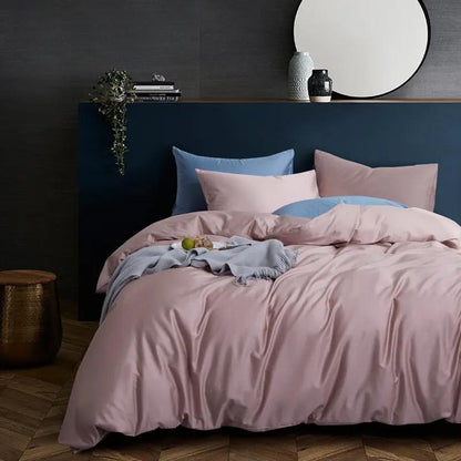 CloudBliss™ Satin Touch Bedding Set – 4-Piece Soft Luxe Collection Bean Paste / 1.5m bed fourpiece set by Simple Homes