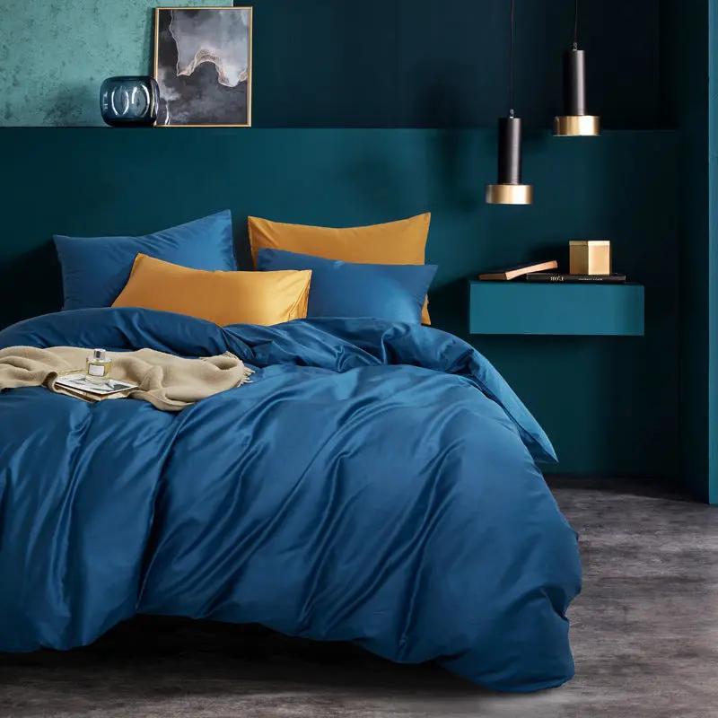 CloudBliss™ Satin Touch Bedding Set – 4-Piece Soft Luxe Collection Moonlight blue / 1.5m bed fourpiece set by Simple Homes