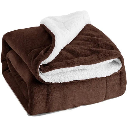 CloudSoft Luxe – Reversible Fleece Throw Blanket (130×160 cm) Coffee / 130X160cm by Simple Homes