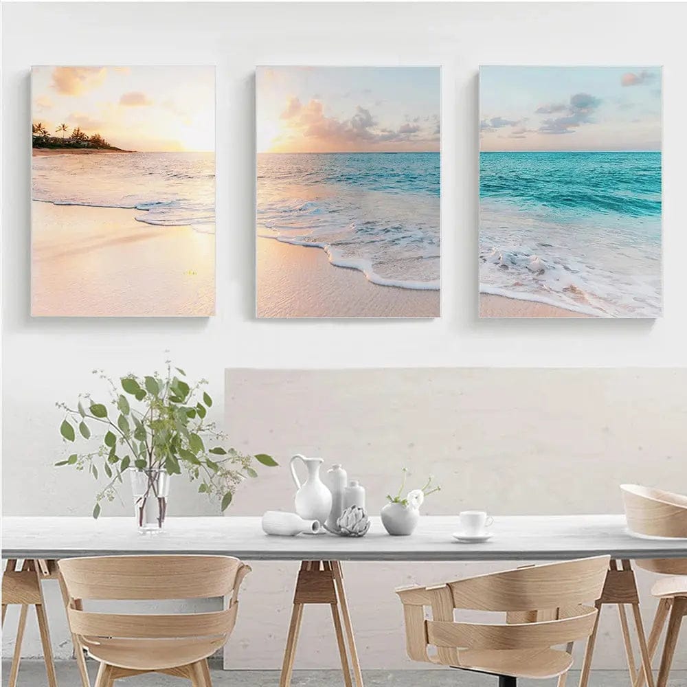 Coastal Tranquility – 3-Piece Ocean Canvas Wall Art Set As Shown In The Figure / 40x60cm by Simple Homes