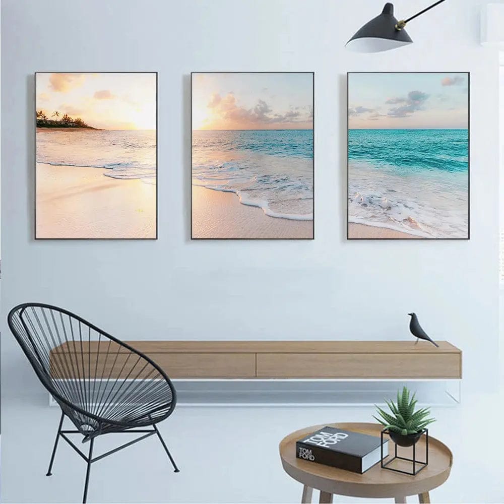 Coastal Tranquility – 3-Piece Ocean Canvas Wall Art Set As Shown In The Figure / 40x60cm by Simple Homes