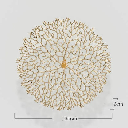 Coral Tree & Carp Wall Sculpture – Luxe Metal Wall Art Coral / L by Simple Homes