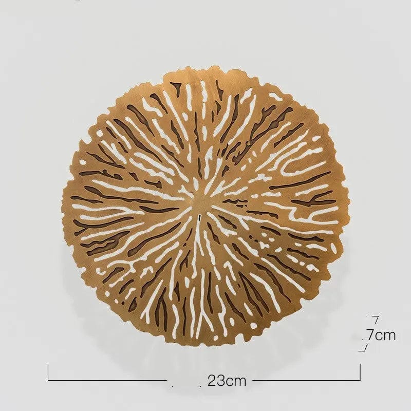 Coral Tree & Carp Wall Sculpture – Luxe Metal Wall Art Lotus leaf / L by Simple Homes