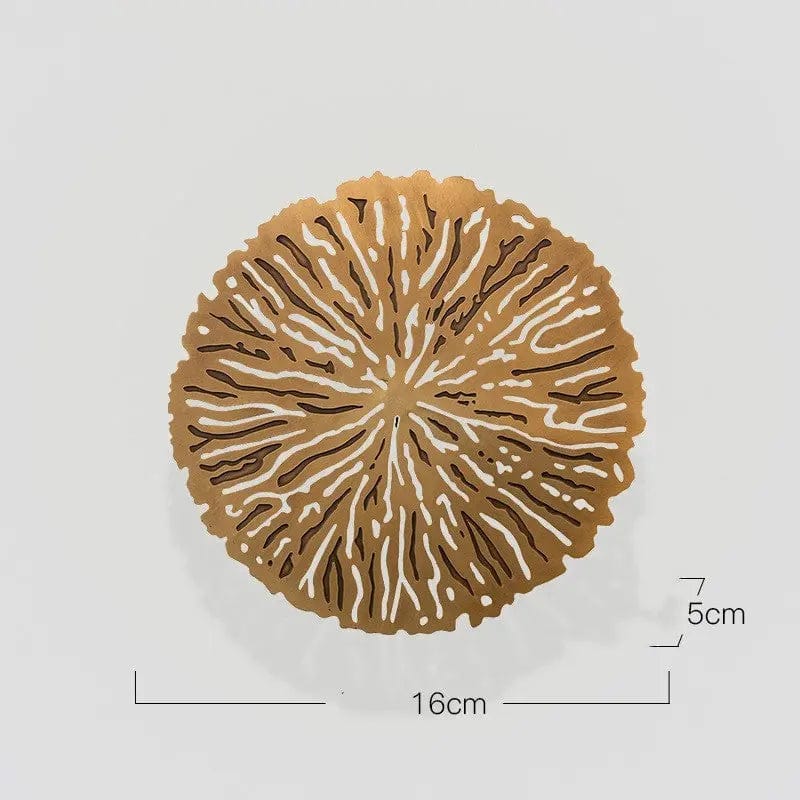 Coral Tree & Carp Wall Sculpture – Luxe Metal Wall Art Lotus leaf / M by Simple Homes