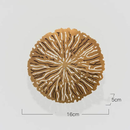 Coral Tree & Carp Wall Sculpture – Luxe Metal Wall Art Lotus leaf / M by Simple Homes