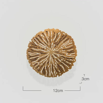 Coral Tree & Carp Wall Sculpture – Luxe Metal Wall Art Lotus leaf / S by Simple Homes