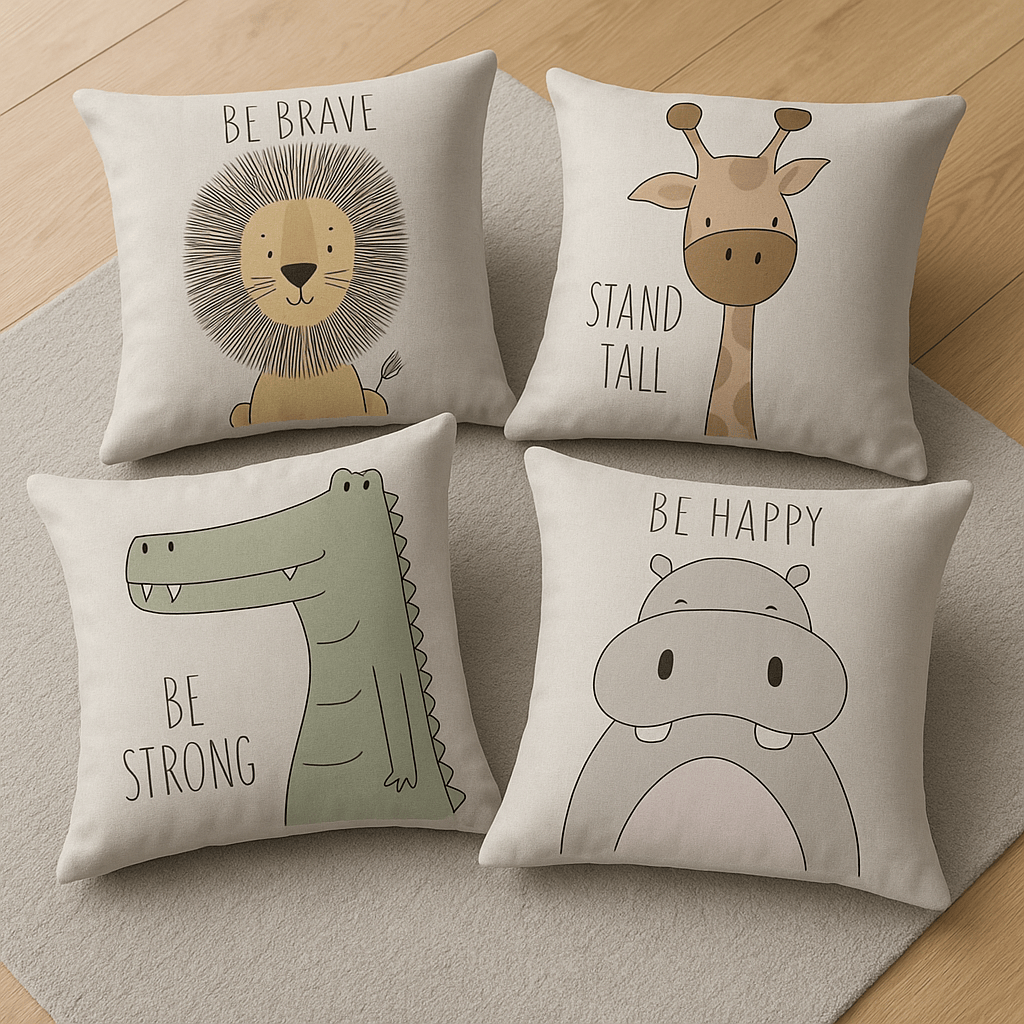 Cotton Linen Throw Pillow Covers Set of 4 – 18x18 Inch by Simple Homes