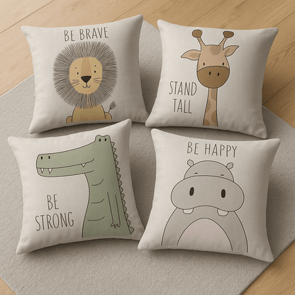 Cotton Linen Throw Pillow Covers Set of 4 – 18x18 Inch by Simple Homes