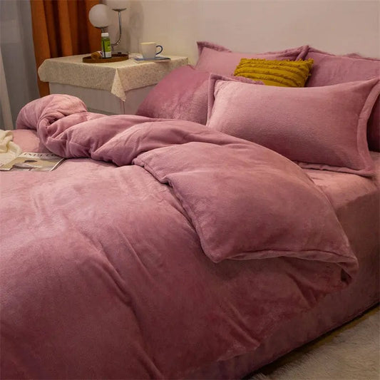CozyFleece Four-Piece Plush Duvet Set by Simple Homes