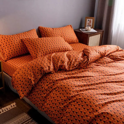 CozyPure Cotton Fitted Sheet Quilt Set Ivey / 1.8m bed sheet set of four by Simple Homes