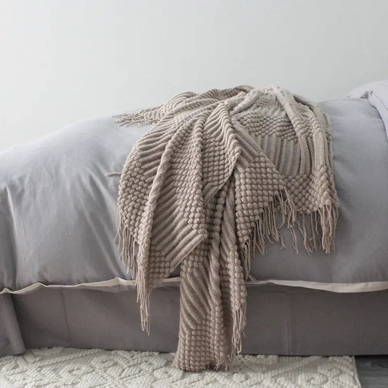 CozyWaffle Textured Throw Khaki by Simple Homes