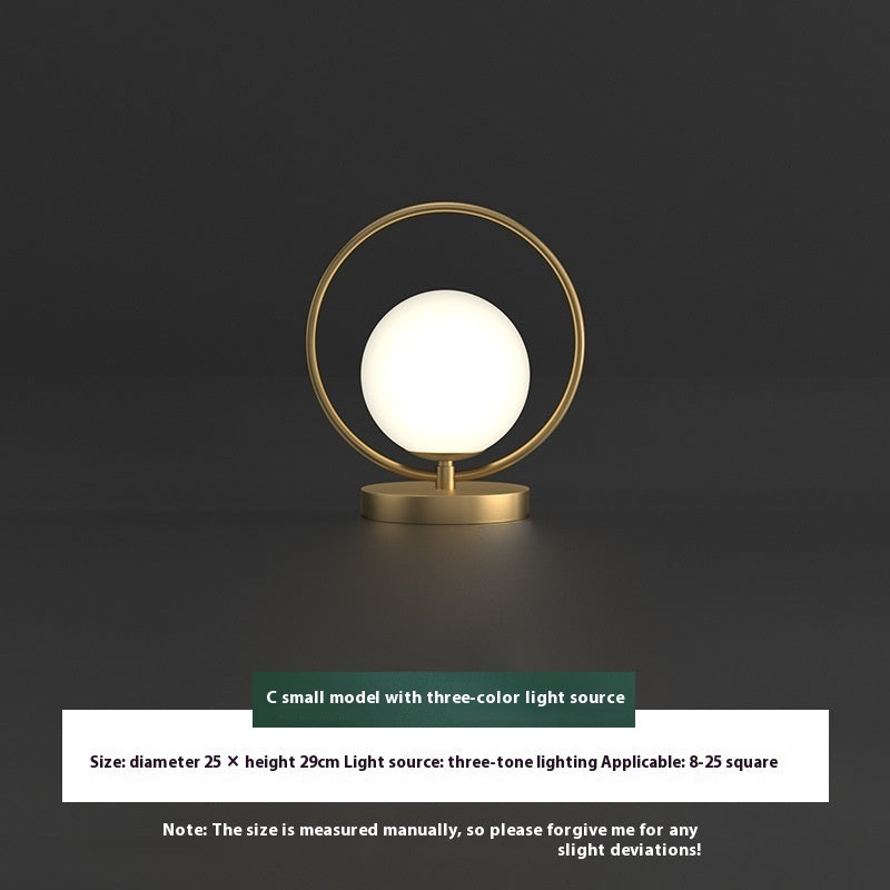Modern Halo Orb LED Bedside Lamp – Minimalist Nightstand Light