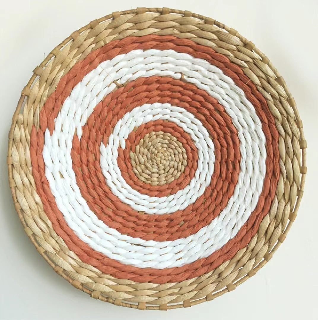 Boho Woven Wall Art Set- Handmade Rattan & Macrame Decor