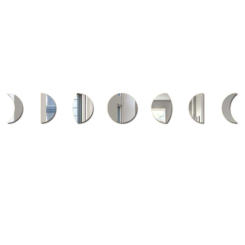 LunaPhases™ Nordic Mirror Wall Stickers – Moon Cycle Acrylic Decor Set